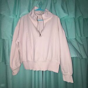 White Quarter-Zip Pullover